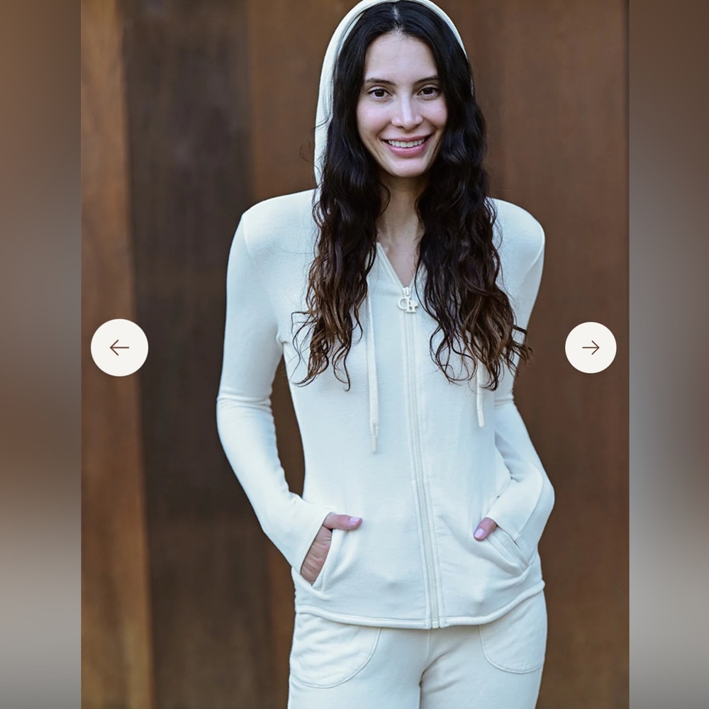 Cream Zip-Up Hoodie